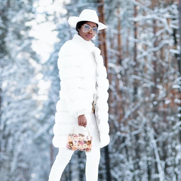 Women's Lanpet Flower Clutches Evening Shoulder Chain Strap Wristlet Pink Bag - Picture 6 of 6